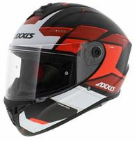 Motociklininko šalmas Axxis Draken SUNRAY B5, L (59-60 cm), balta sp./juoda sp./raudona sp.