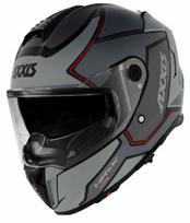 Motociklininko šalmas Axxis Hawk SV JUDGE B2, L (59-60 cm), juoda sp./raudona sp./pilka sp.