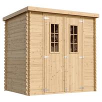 Sodo namelis, su grindimis Timbela M311C+M311G, 142 cm x 204 cm x 200 cm, rusva sp.