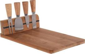 Sūrio peilių rinkinys, su pjaustymo lenta Excellent Houseware, 5 vnt.