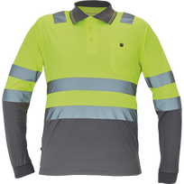 Darbiniai marškinėliai vyrams Cerva Leon HV, geltona sp./pilka sp., 5XL dydis