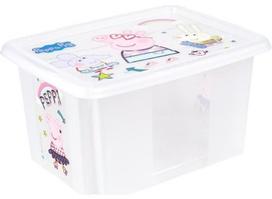 Daiktadėžė su dangčiu, žaislams Keeeper Peppa Pig, 15 l, skaidri sp., 38 x 29.5 x 20.5 cm
