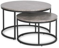 Kavos staliukų komplektas Rocky Max, juoda sp./pilka sp., 60 - 80 cm x 80 cm x 36.5 - 46.5 cm, 2 vnt.