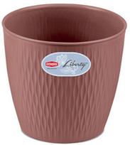 Gėlių vazonas Stefanplast Liberty 87276, plastikinis, Ø 25 cm, ruda sp.