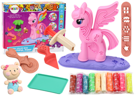 Plastilino rinkinys, su priedais, vienaragis Lean Toys Happy Color, įvairių spalvų