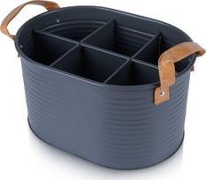 Krepšys Home Styling Collection, buteliams laikyti ir nešioti, 25.5 cm, mėlyna sp./ruda sp.