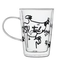 Dvigubo stiklo puodelis Ambition Love Psytul mnie, skaidri sp./juoda sp., 0.35 l