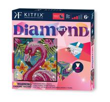 Deimantinė mozaika Kitfix Flamingo, įvairių spalvų, 20 x 20 cm