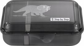 Dėžutė maistui Step By Step Dino Tres 129624, 0.9 l, 17.7 cm x 12.9 cm, juoda sp./pilka sp.
