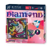 Deimantinė mozaika Kitfix Unicorn, balta sp./įvairių spalvų, 20 x 20 cm