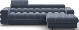 Kampinė sofa - lova Felro Aura 40, mėlyna sp., dešininė, 181 x 285 cm x 93 cm