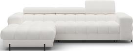 Kampinė sofa - lova Felro Amore 01, balta sp., kairinė, 181 x 285 cm x 93 cm