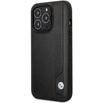 Telefono dėklas BMW Leather Blue Dots, Apple iPhone 14 Pro Max, juoda sp.