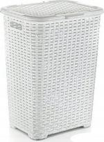Skalbinių dėžė Katex Rattan, 45 l, balta sp., 31.6 cm x 40 cm
