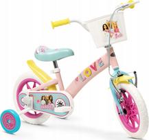 Vaikiškas dviratukas su papildomais ratukais, vaikų Toimsa Barbie 1165, rožinė sp., 12"
