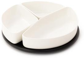 Serviravimo lėkštė Homla Felko, 24 cm x 24 cm x 6 cm, Ø 24 cm, balta sp./juoda sp., porcelianas