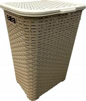 Skalbinių dėžė Katex Rattan, 60 l, smėlio sp., 33.7 cm x 43.5 cm