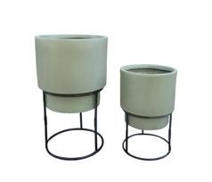 Gėlių vazonas Domoletti LT14766-1S, keramika/molis, Ø 24 cm, žalia sp.