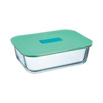 Dėžutė maistui Luminarc Unique Box, 1.5 l, 22.3 cm x 16.7 cm, skaidri sp./žalia sp.