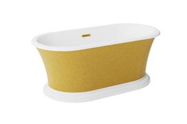 Vonia, laisvai pastatoma Besco Ziva Glam, 160 cm x 75 cm x 61 cm, ovalas, aukso sp.