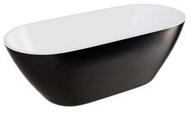 Vonia, laisvai pastatoma Besco Moya Black&White, 160 cm x 70 cm x 57 cm, ovalas, balta sp./juoda sp.
