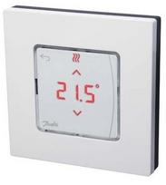 Programuojamas šildymo termostatas Danfoss, įleidžiamas į sieną, sidabro sp., 8.6 cm, 5 - 35 °C