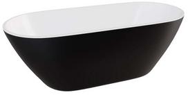 Vonia, laisvai pastatoma Besco Moya Black&White Matt, 160 cm x 70 cm x 57 cm, ovalas, metalo sp./matinė juoda sp.