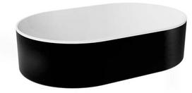 Vonios praustuvas Besco Lova Black&White, mineralinis liejinys mineral durabe, 53 cm x 34 cm x 11 cm, balta sp./juoda sp.