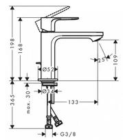 Praustuvo maišytuvas Hansgrohe Rebris E, chromo sp.
