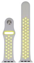 Dirželis Swissten, Sport Band For Apple Watch 38/40 mm, balta sp./geltona sp.