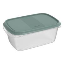 Dėžutė maistui 1785005125, 2 l, 24 cm x 16 cm, skaidri sp./žalia sp.