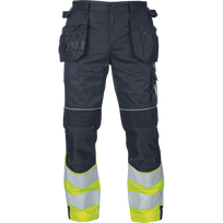 Darbo kelnės vyrams Cerva Max Vivo FP DW, juoda sp./geltona sp., 56 dydis