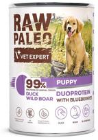 Šlapias šunų maistas Raw Paleo Vet Expert Duoprotein, antiena/šernienos mėsa, 0.4 kg