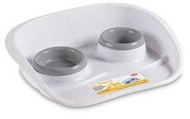 Dubenėlis gyvūnui Stefanplast Set Dinner, 0.6 l, 46 cm x 35 cm x 11 cm, pilka sp.