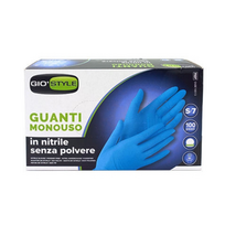 Pirštinės vienkartinės Gio`style, suaugusiems, mėlyna sp., S, 100 vnt.