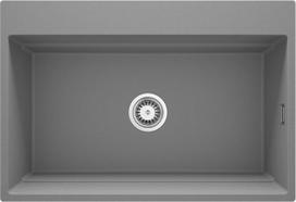 Virtuvinė plautuvė Deante Magnetic, granitas, 76 cm x 52 cm x 22 cm, metallic grey