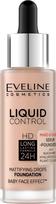 Skystas makiažo pagrindas Eveline Liquid Control HD Mattifying Drops, ivory beige sp., 003, 32 ml