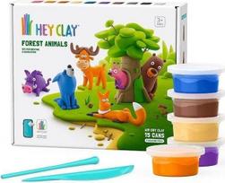Rinkinys molinių figūrėlių gamybai, su priedais Hey Clay Forest Animals, įvairių spalvų