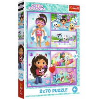 Dėlionė 2in1 Trefl Gabbys Dollhouse 34438, 18 cm x 27.5 cm, 140 vnt., įvairių spalvų