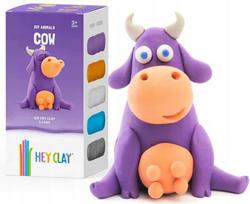 Rinkinys molinių figūrėlių gamybai, karvė Hey Clay Animals MN003PCS, violetinė sp.