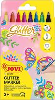 Flomasteriai Jovi Glitter, su blizgesiu, įvairių spalvų, 8 vnt.