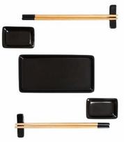 Sushi indų rinkinys Homla Sushi 240876, 19 cm x 2 cm, 9.5 cm, 9 vnt., Juoda sp.