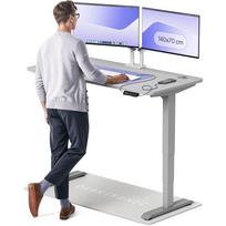 Rašomasis stalas reguliuojamo aukščio Desktronic HomePro, 140 cm x 70 cm, 61 - 125.5 cm, pilka sp.