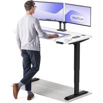 Rašomasis stalas reguliuojamo aukščio Desktronic HomePro, 140 cm x 70 cm, 61 - 125.5 cm, balta sp./juoda sp.