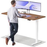 Kompiuterio stalas reguliuojamo aukščio Desktronic HomePro, 180 cm x 80 cm, 61 - 125.5 cm, balta sp./riešutmedžio sp.