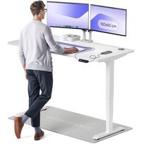 Rašomasis stalas reguliuojamo aukščio Desktronic HomePro, 160 cm x 80 cm, 61 - 125.5 cm, balta sp.