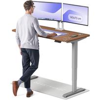 Rašomasis stalas reguliuojamo aukščio Desktronic HomePro, 140 cm x 70 cm, 61 - 125.5 cm, pilka sp./riešutmedžio sp.