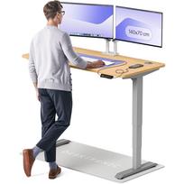 Rašomasis stalas reguliuojamo aukščio Desktronic HomePro, 140 cm x 70 cm, 61 - 125.5 cm, ąžuolo sp./pilka sp.