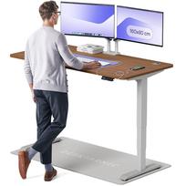 Rašomasis stalas reguliuojamo aukščio Desktronic HomePro, 160 cm x 80 cm, 61 - 125.5 cm, pilka sp./riešutmedžio sp.