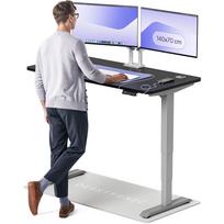 Rašomasis stalas reguliuojamo aukščio Desktronic HomePro, 140 cm x 70 cm, 61 - 125.5 cm, juoda sp./pilka sp.